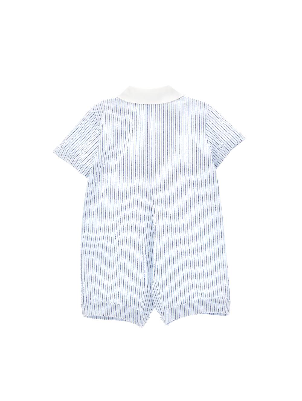 Monnalisa Pagliaccetto Seersucker Con Papillon