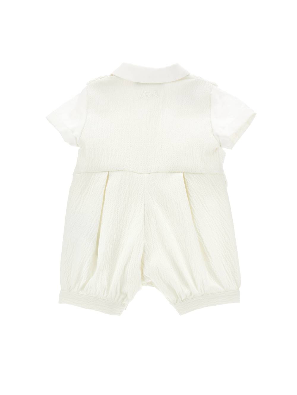 Monnalisa Pagliaccetto Seersucker Con Papillon