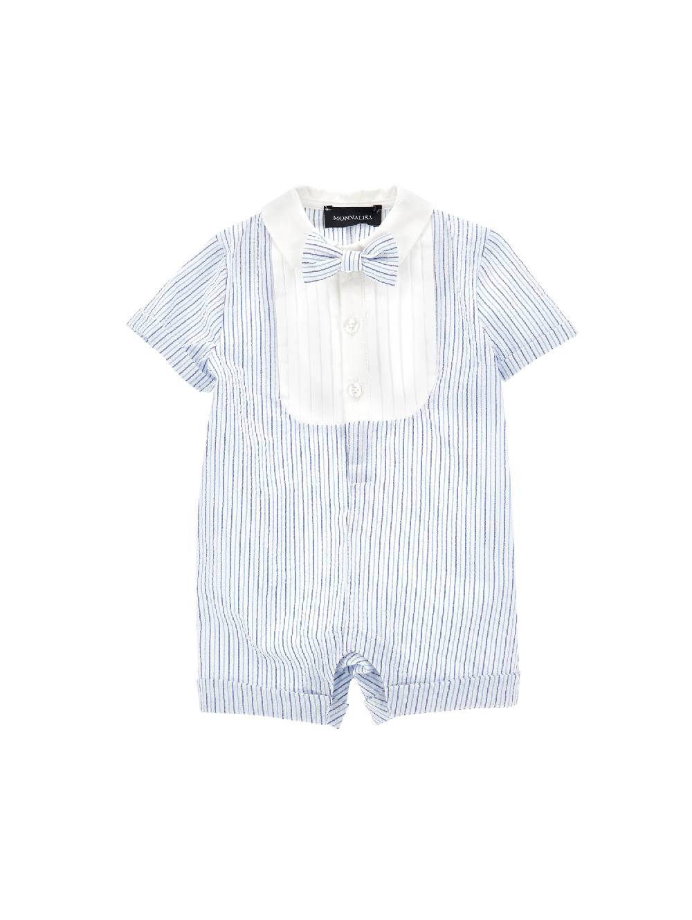 Monnalisa Pagliaccetto seersucker con papillon