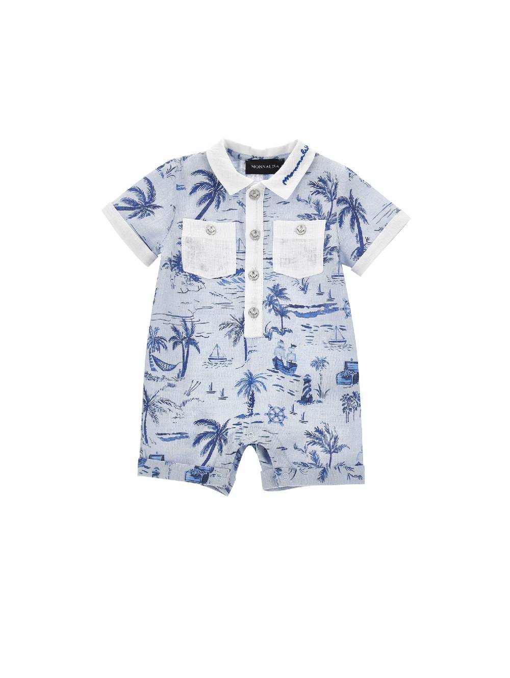 Monnalisa Pagliaccetto tela con colletto