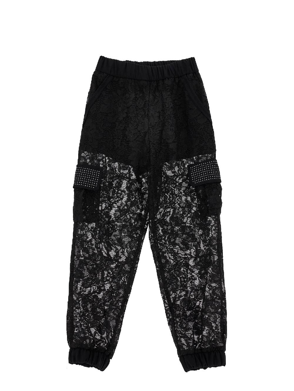 Monnalisa Pantaloni cargo pizzo rebrodé
