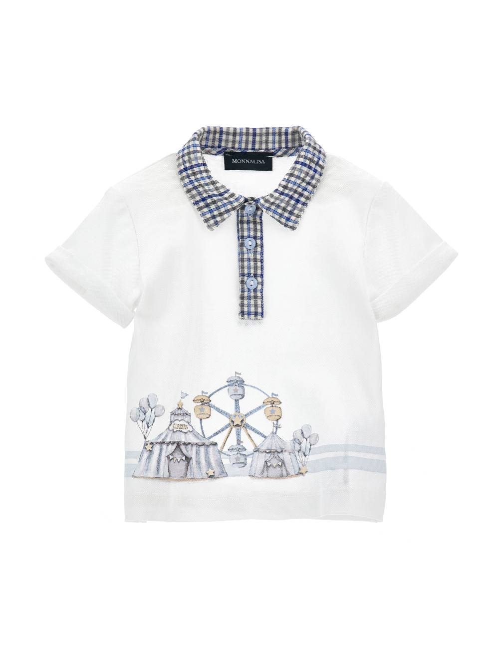 Monnalisa Polo piquet con colletto check