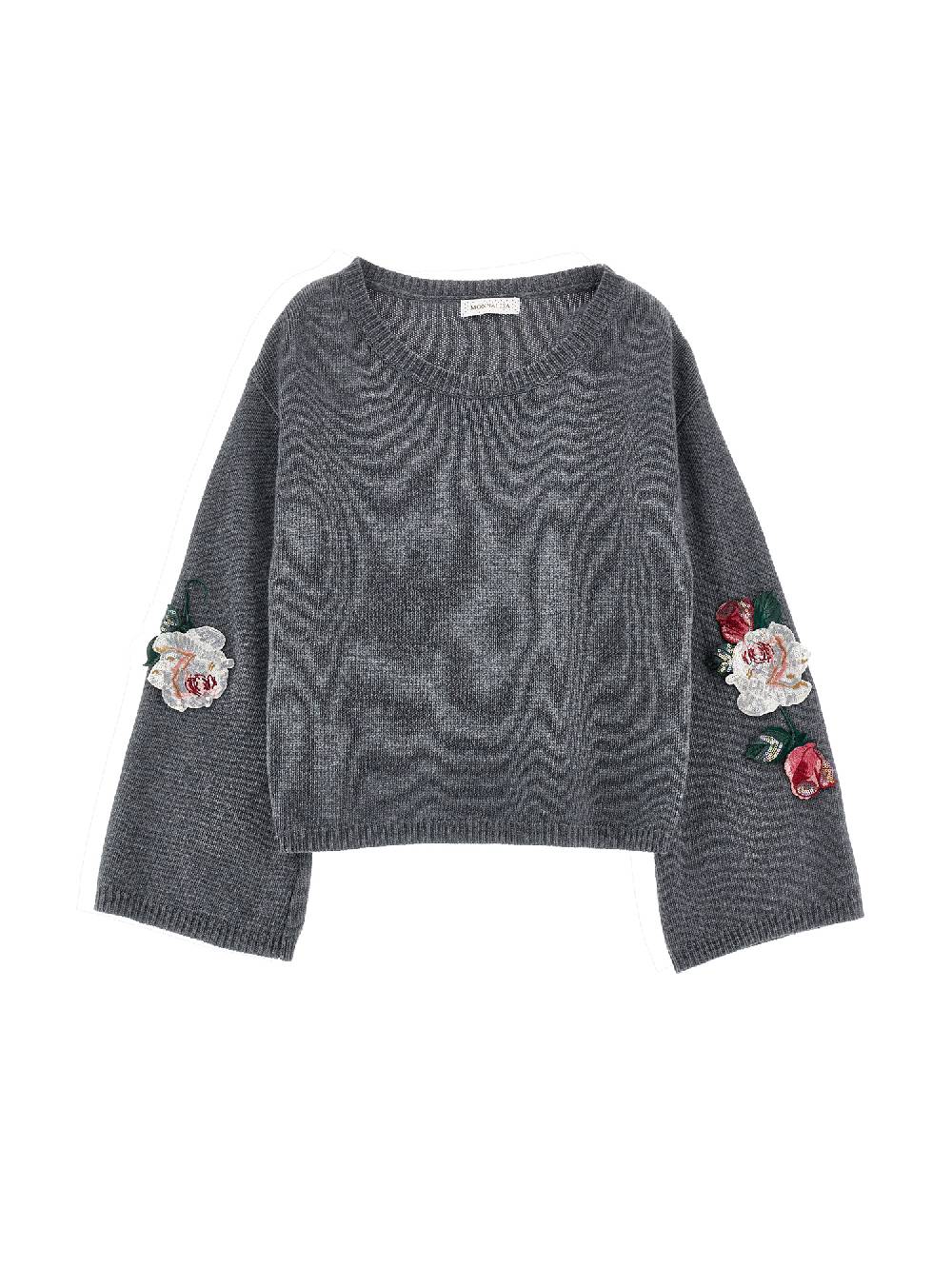 Monnalisa Pull con maniche ricamate