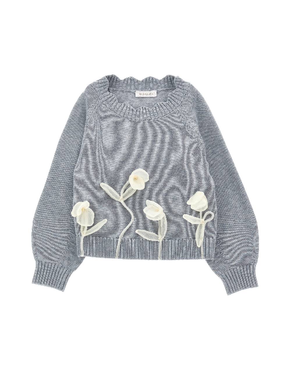 Monnalisa Pull con tulipani in tulle