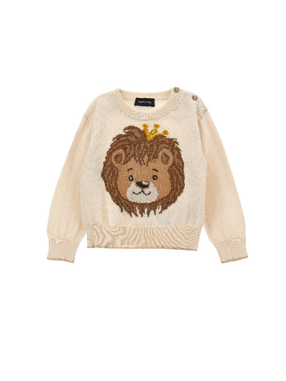 Monnalisa Pull cotone intarsio leone