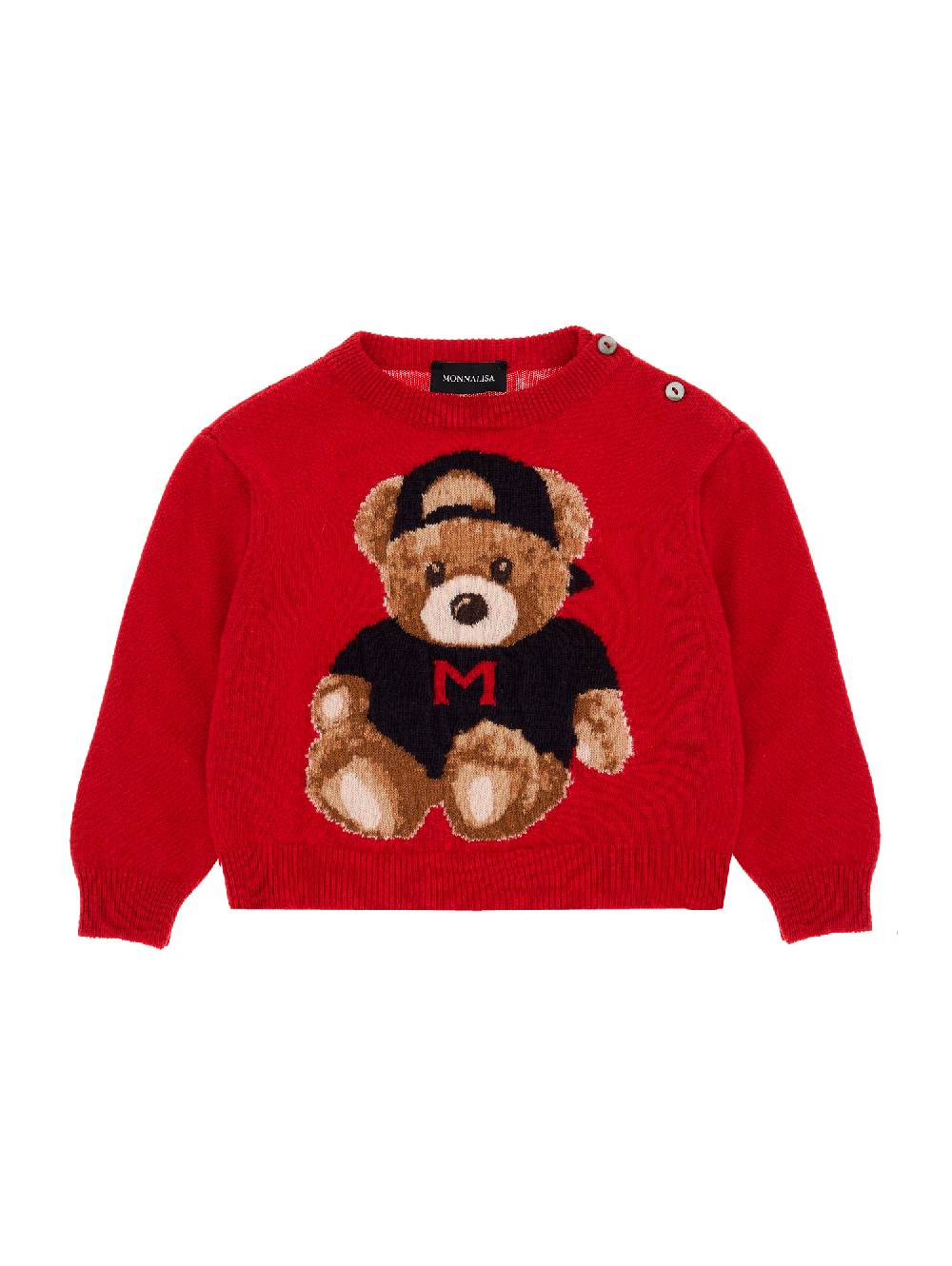 Monnalisa Pull merino intarsio orsetto