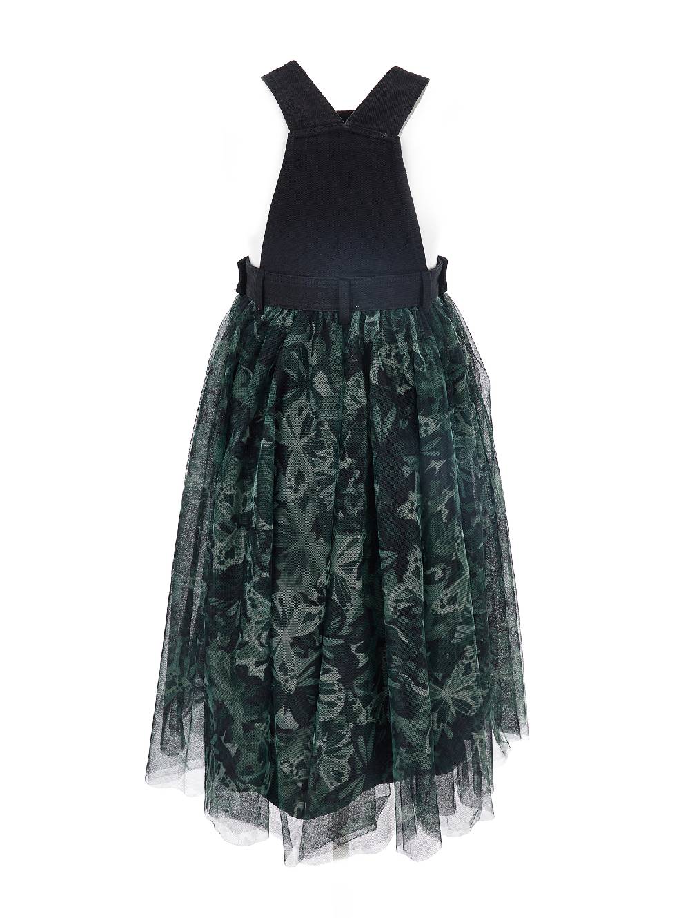 Monnalisa Salopette Jeans E Tulle Camouflage