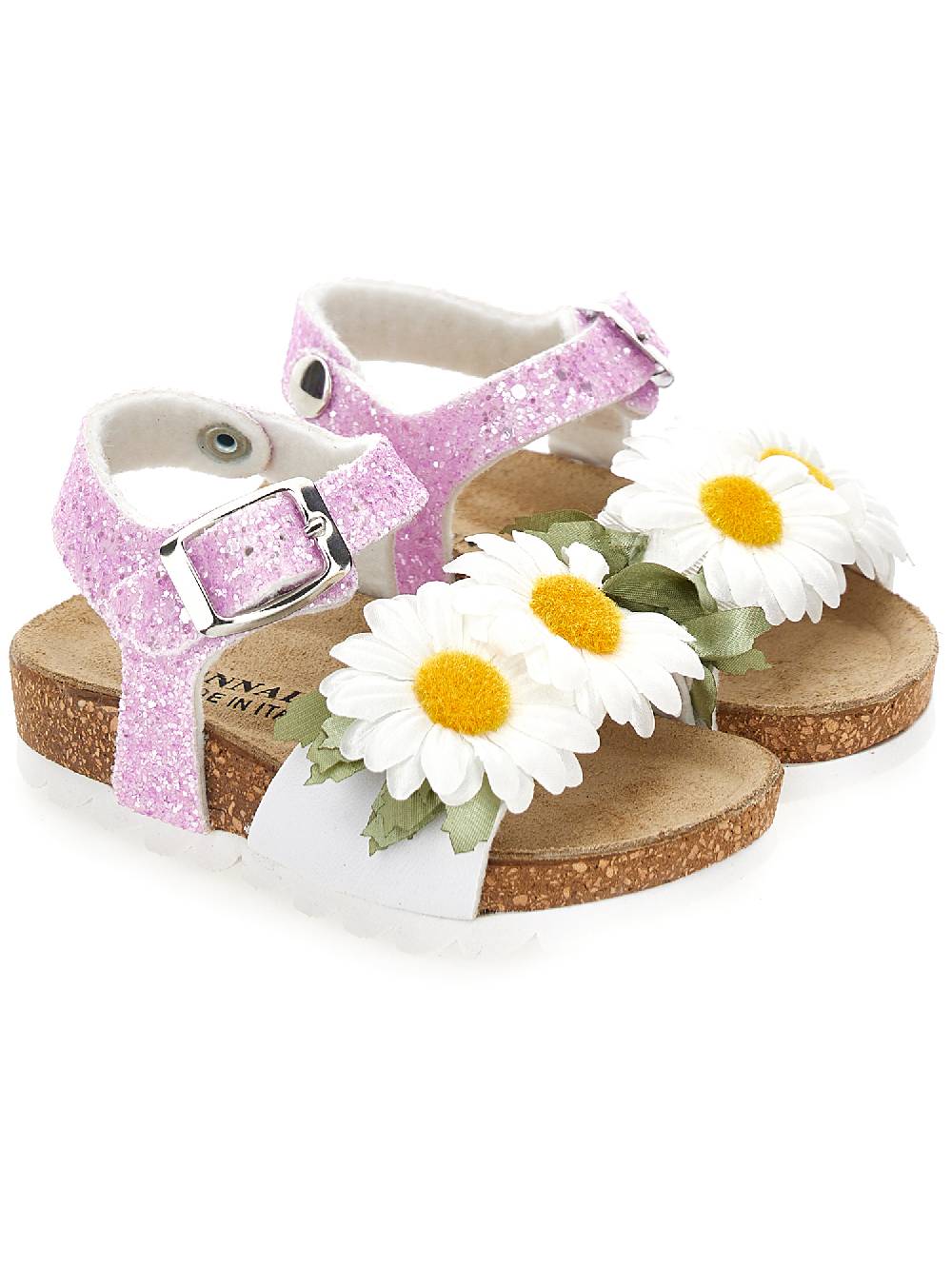 Monnalisa Sandaletti Glitter Con Margherite