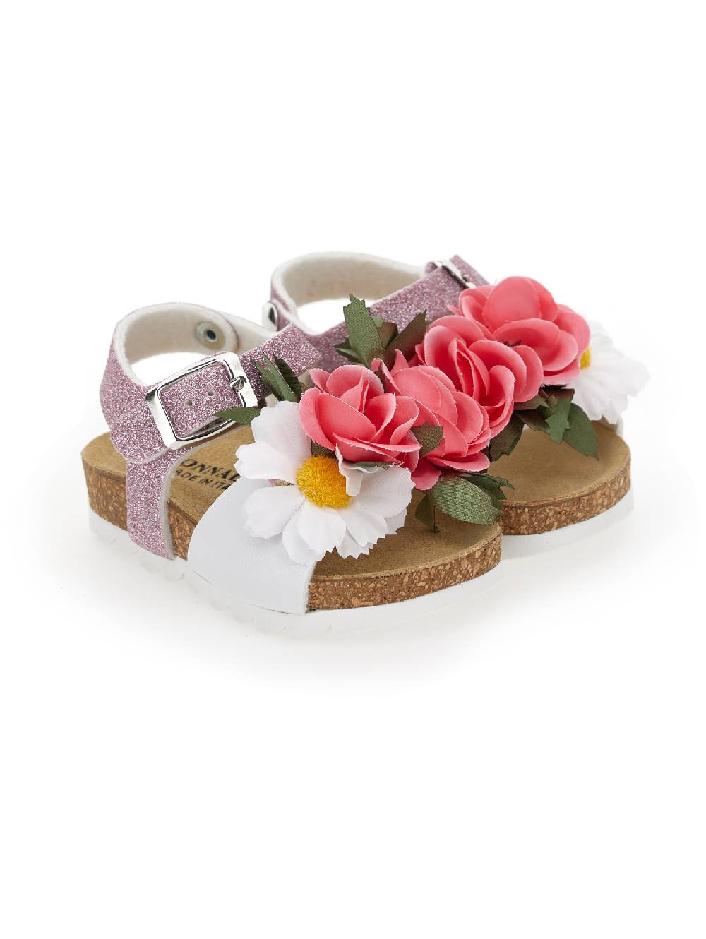 Monnalisa Sandali Glitter Con Fiori