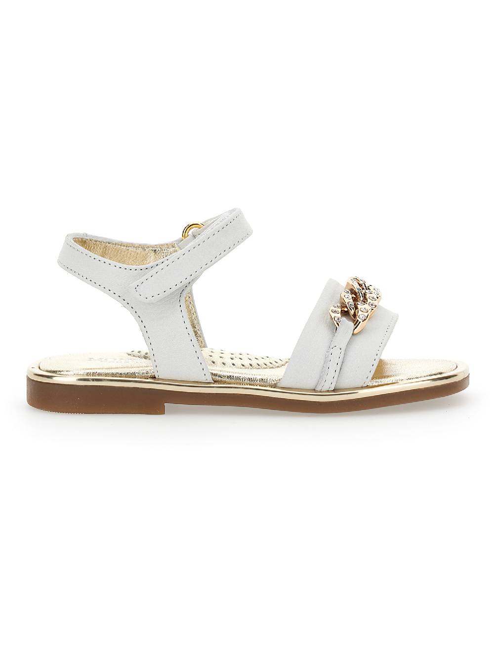 Monnalisa Sandali nappa con catena strass