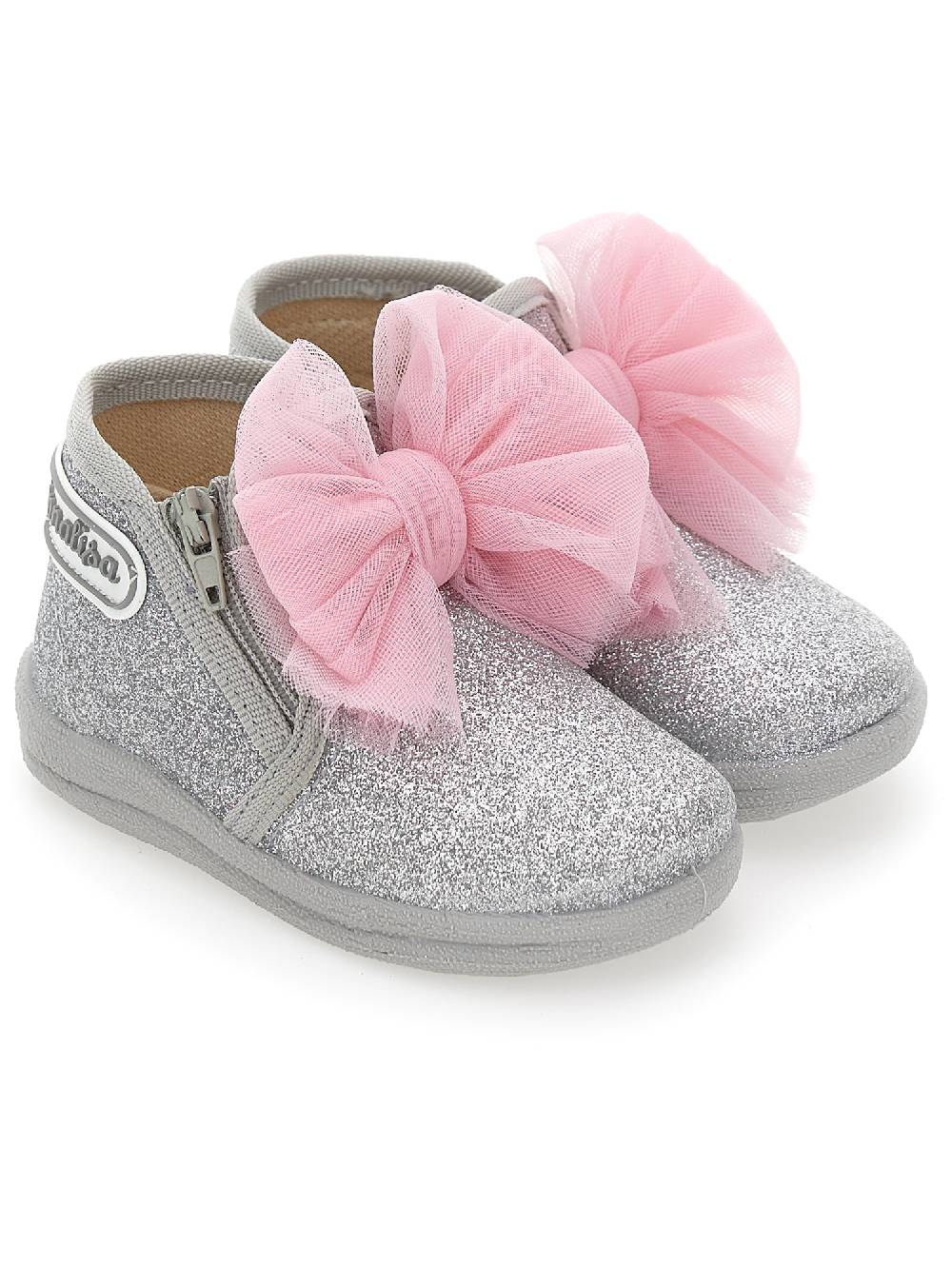 Monnalisa Scarpe Alte Glitter Con Fiocchi