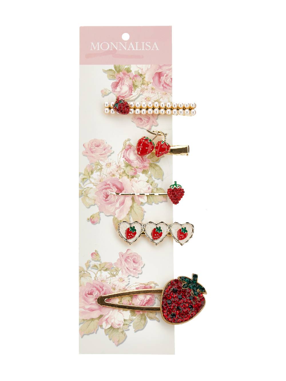 Monnalisa Set Fermagli Per Capelli Fragoline