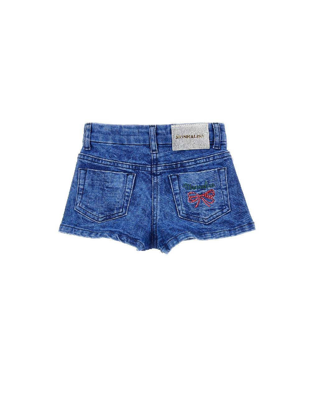 Monnalisa Short Denim Ricamati