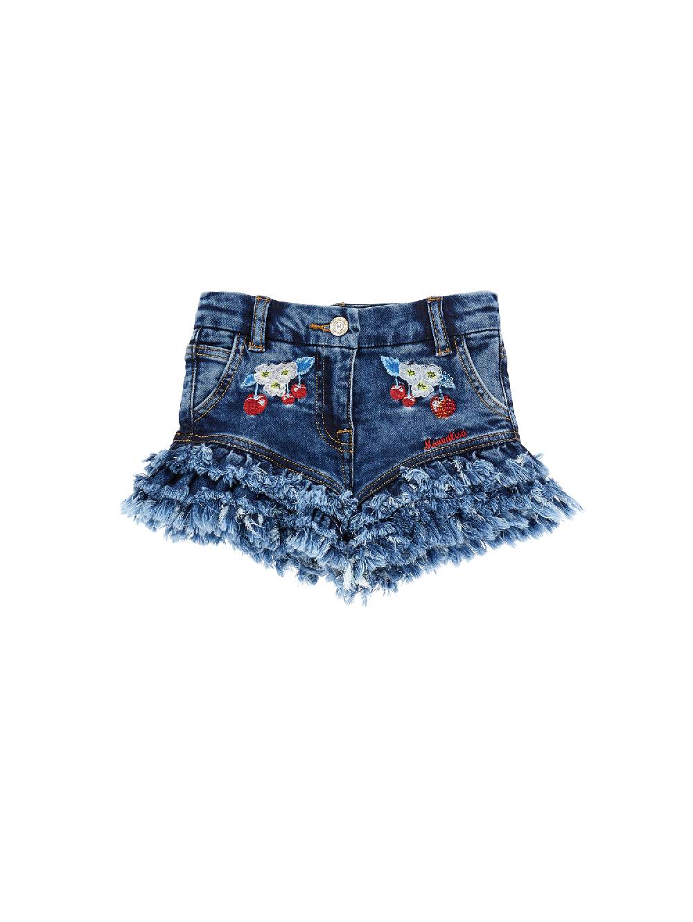 Monnalisa Shorts felpa ricamo ciliegie