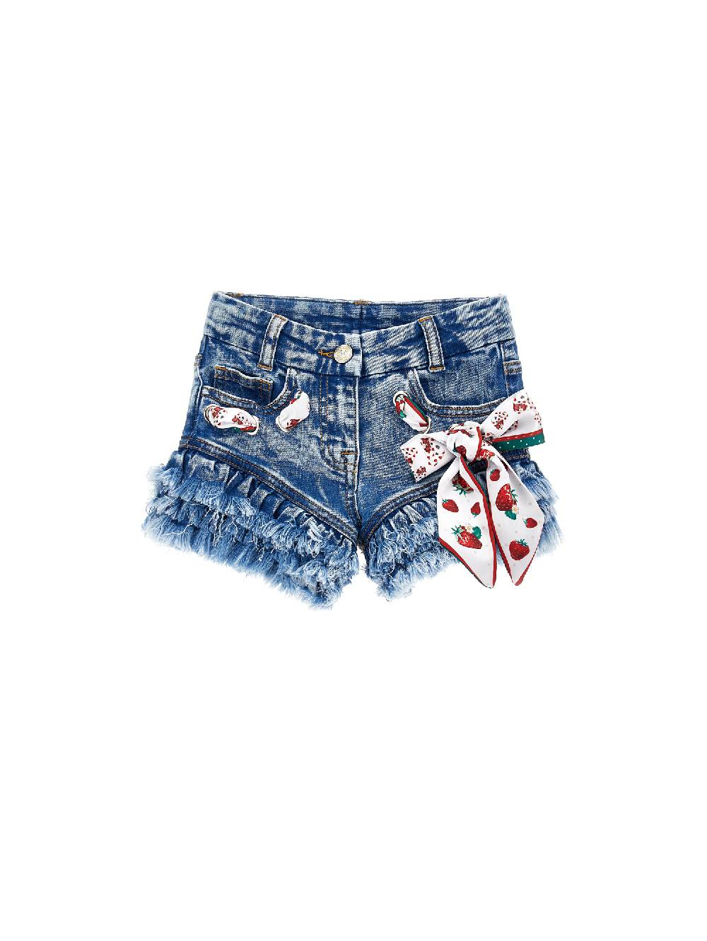 Monnalisa Shorts jeans con foulard