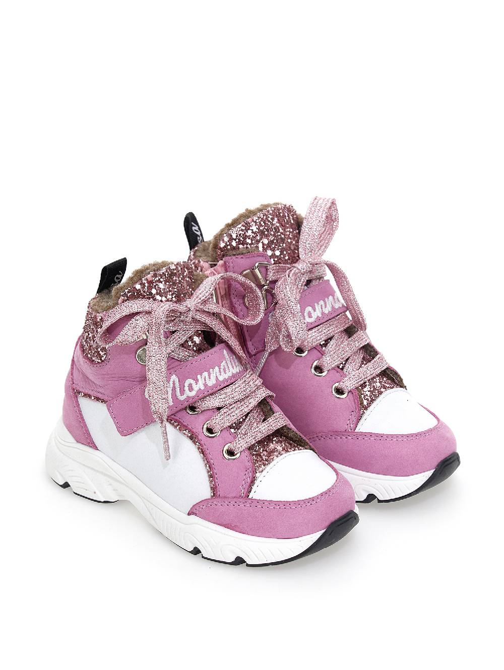 Monnalisa Sneakers Alta Nabuk Glitter