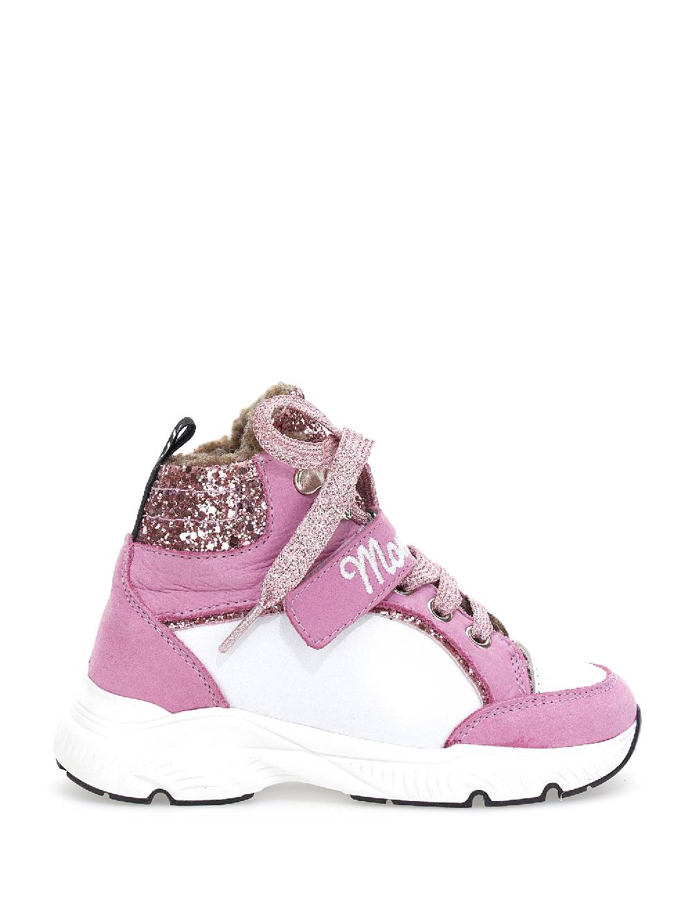 Monnalisa Sneakers alta nabuk glitter