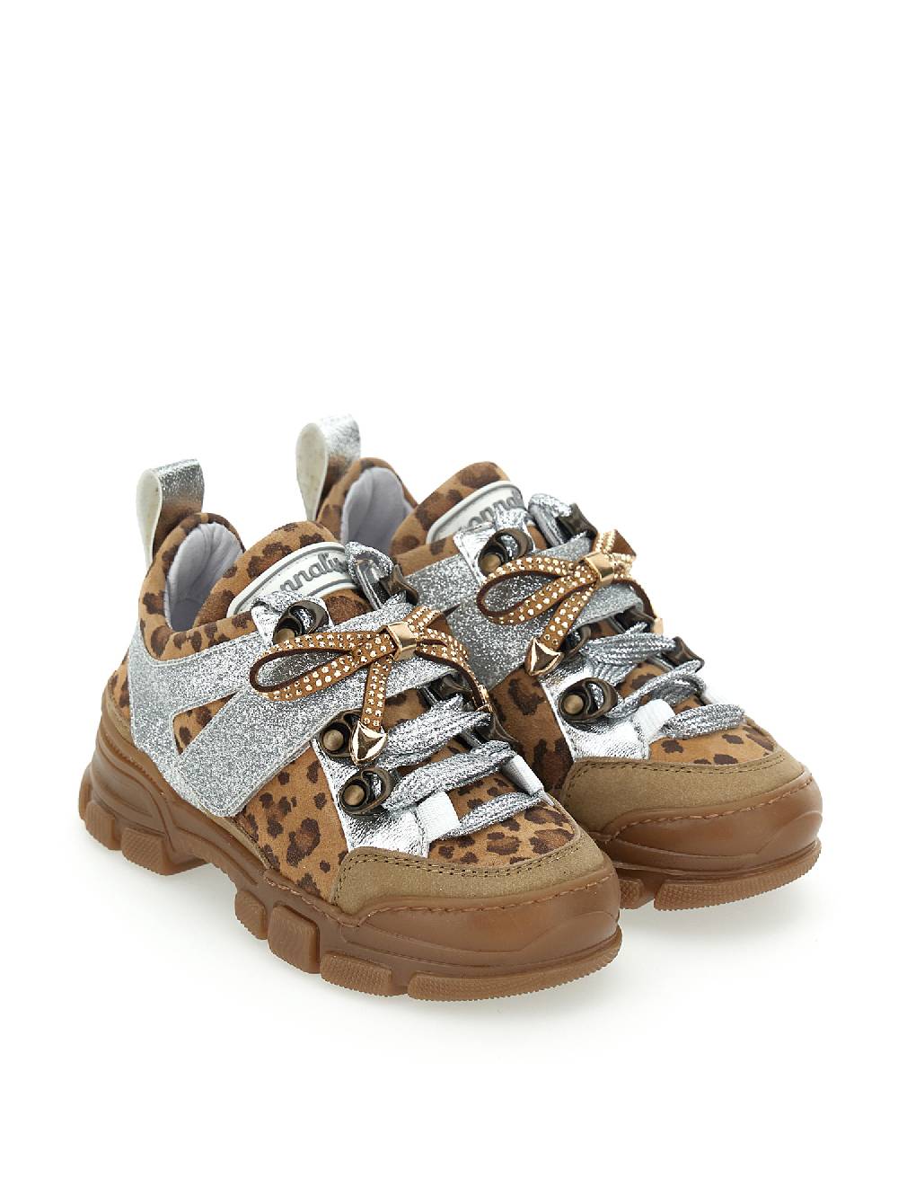 Monnalisa Sneakers Chunky Camoscio Animalier