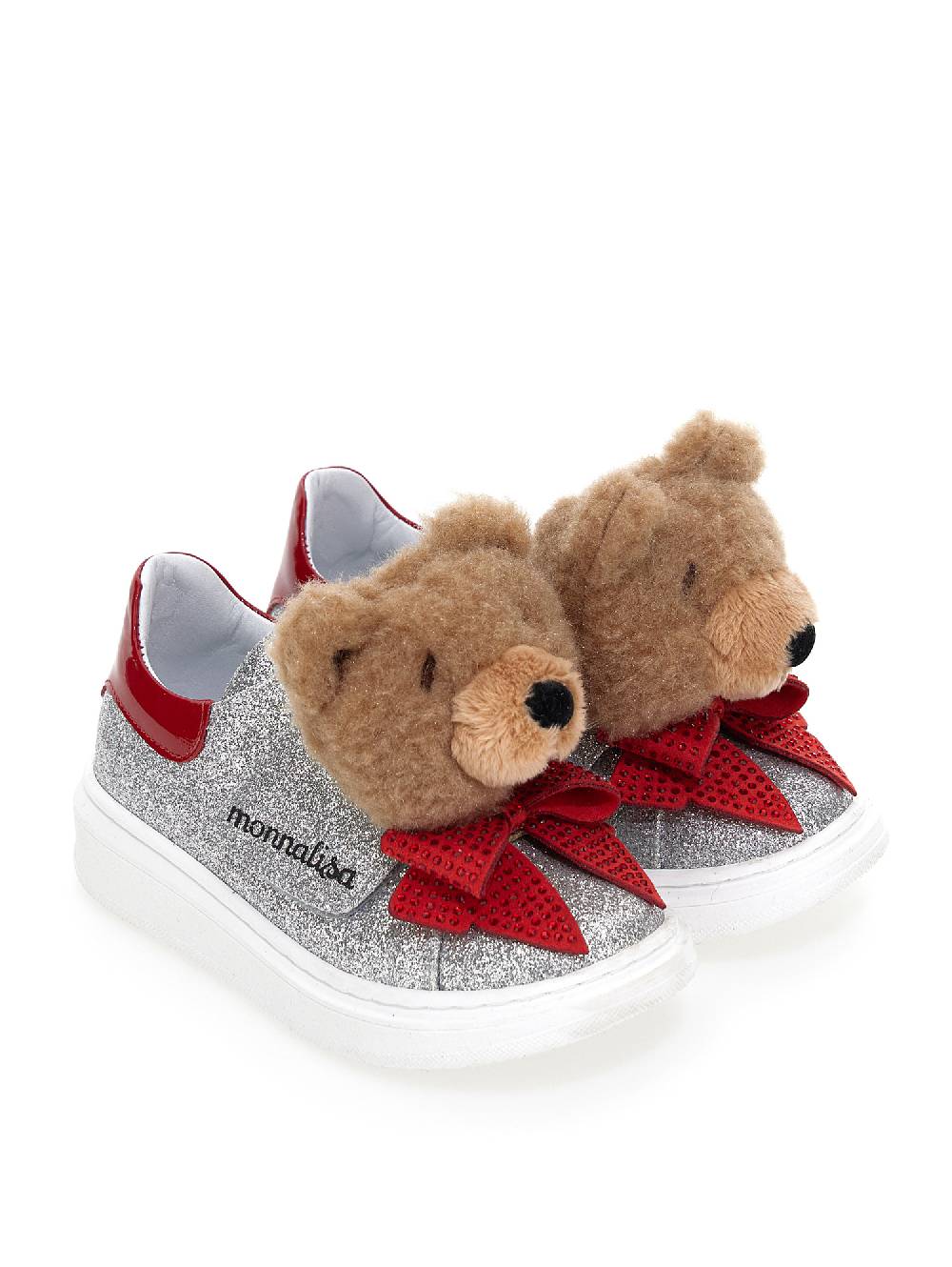 Monnalisa Sneakers Glitter Fine Teddy Fiocco