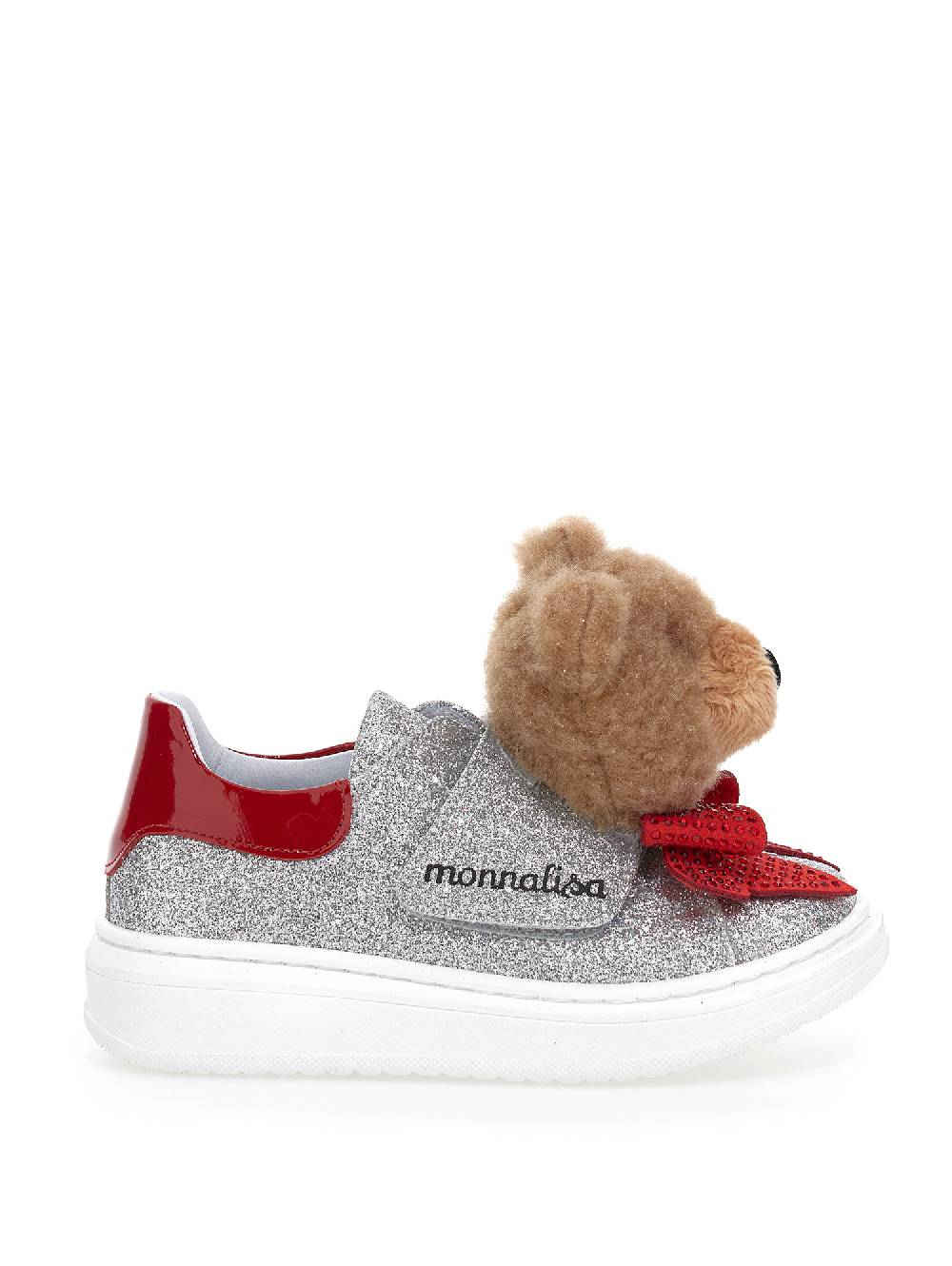 Monnalisa Sneakers glitter fine teddy fiocco