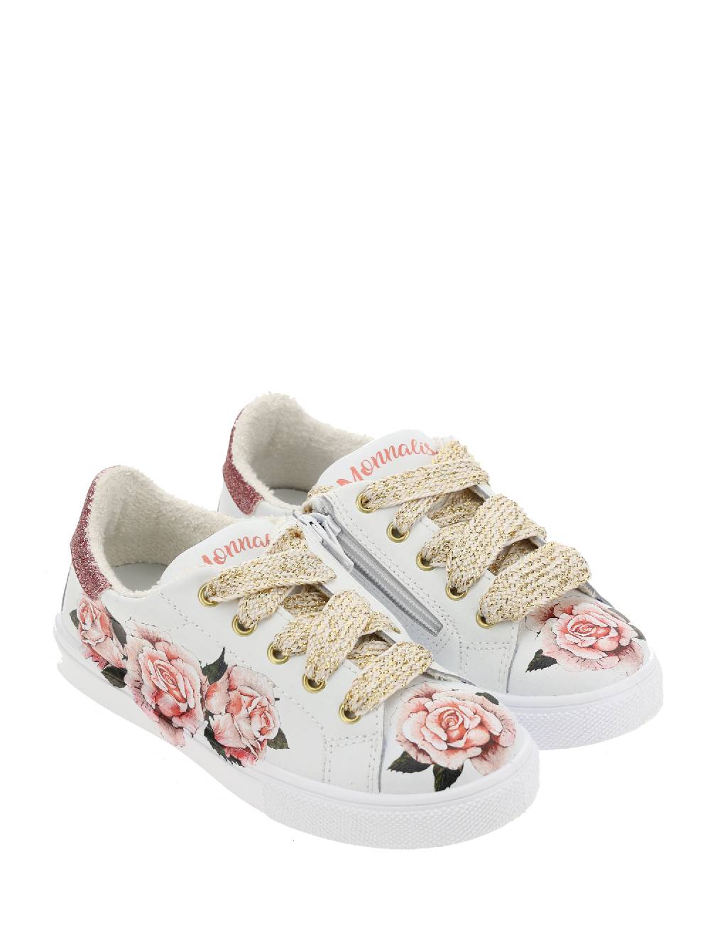 Monnalisa Sneakers Pelle Con Rose