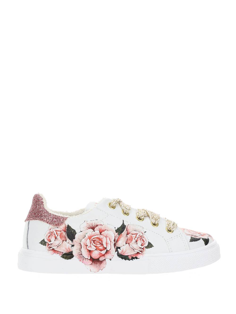 Monnalisa Sneakers pelle con rose
