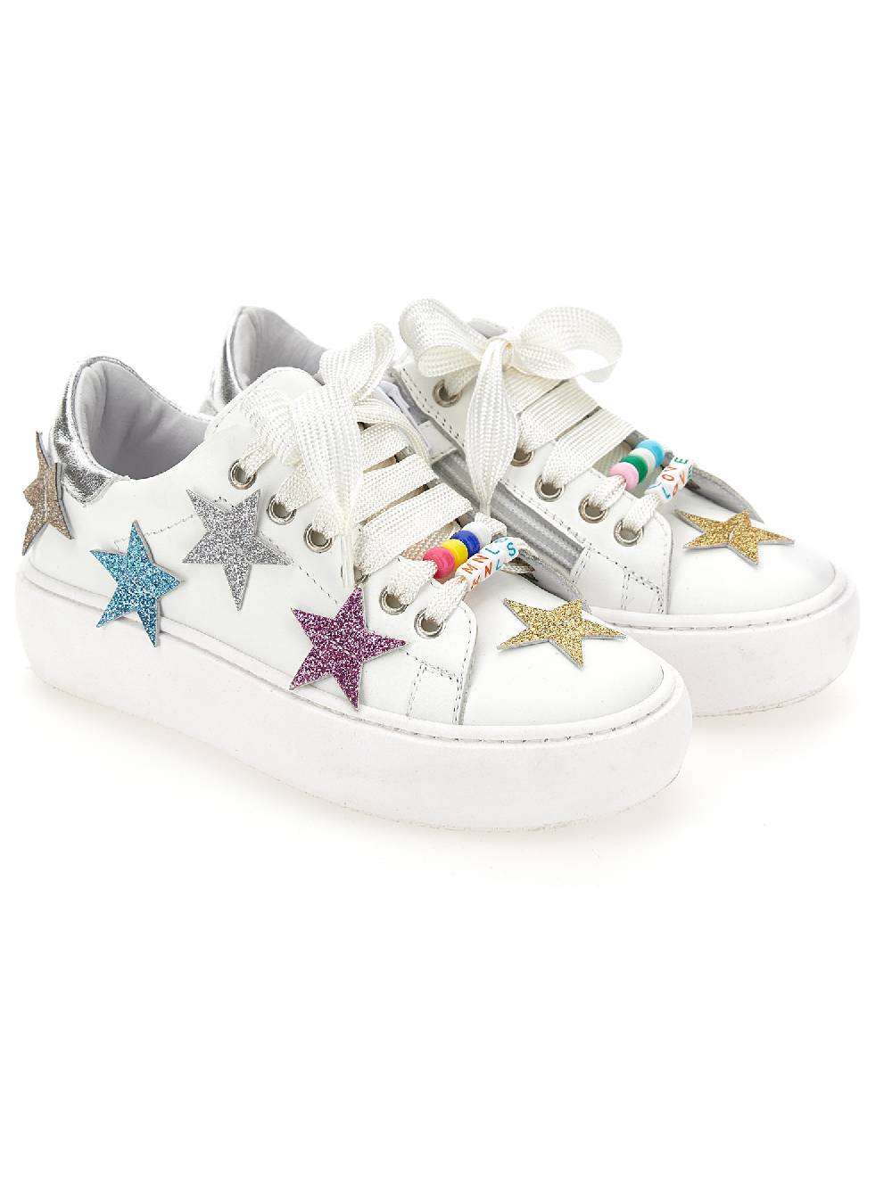 Monnalisa Sneakers Pelle Con Stelle
