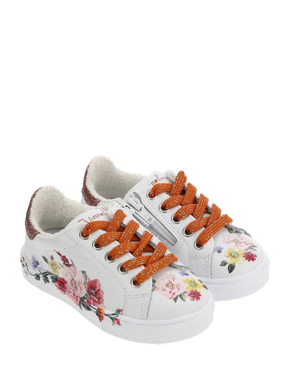 Monnalisa Sneakers Pelle Fiori Ramage