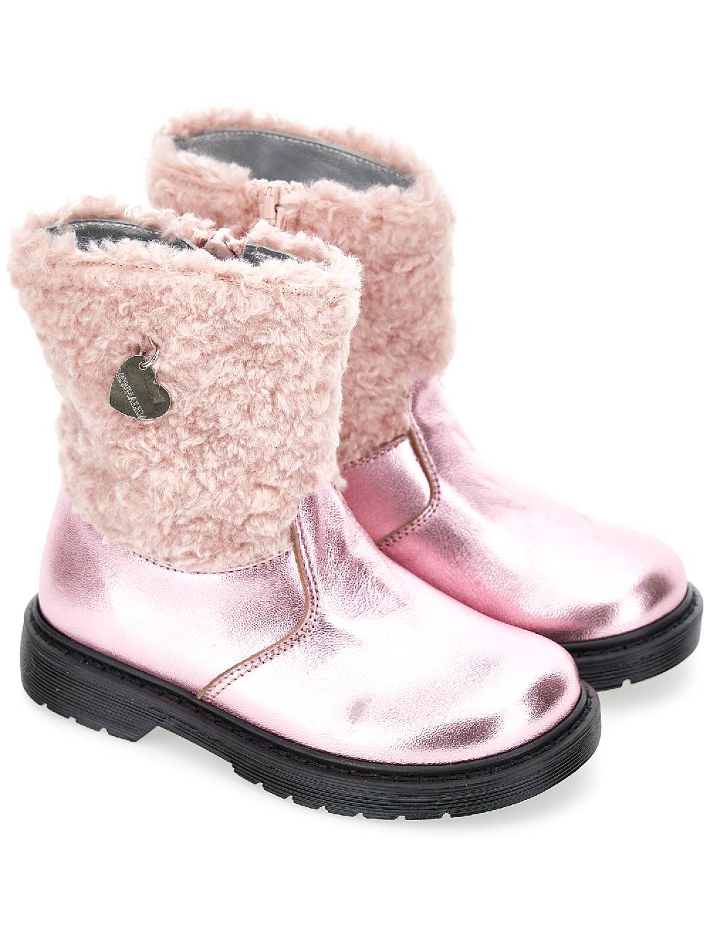 Monnalisa Stivaletti Laminato E Peluche