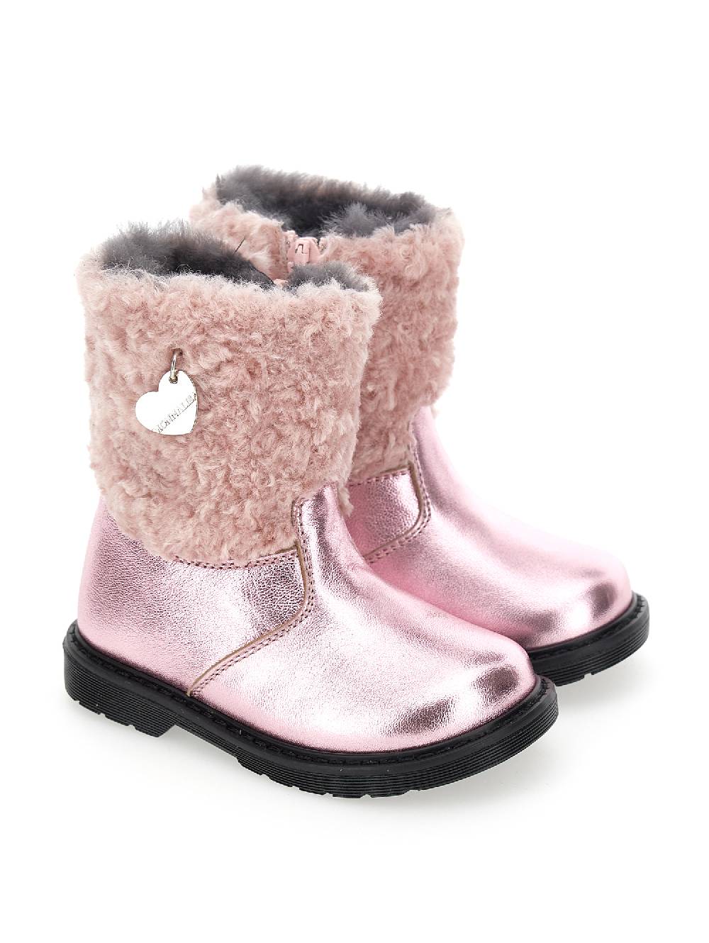 Monnalisa Stivaletti Laminato E Peluche