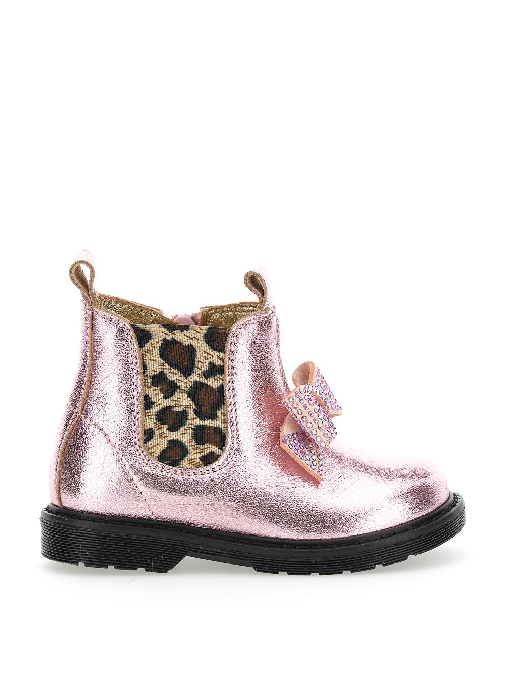 Monnalisa Stivaletti nappa laminata con fiocco