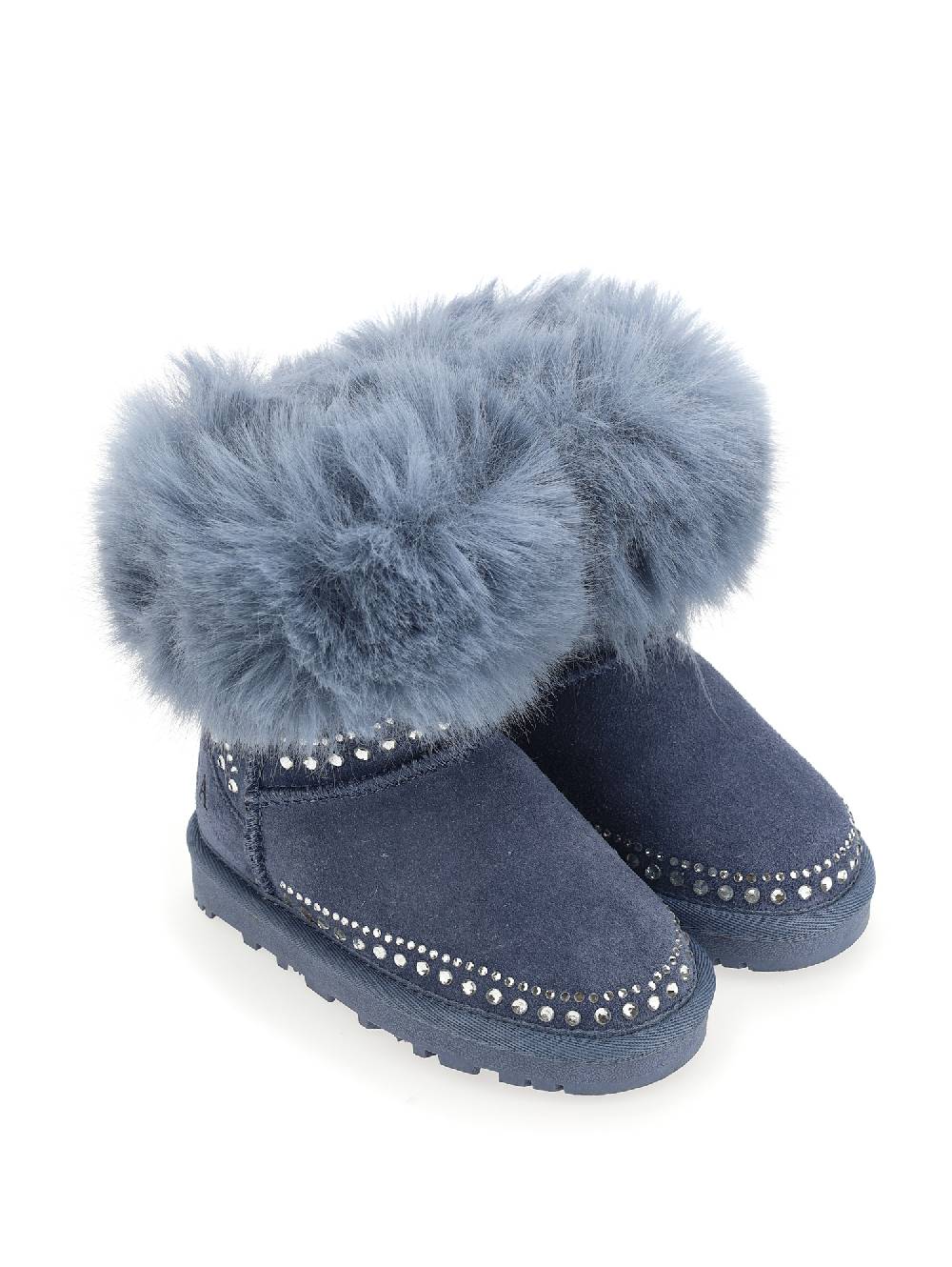 Monnalisa Stivaletti Pelle Crosta Con Strass