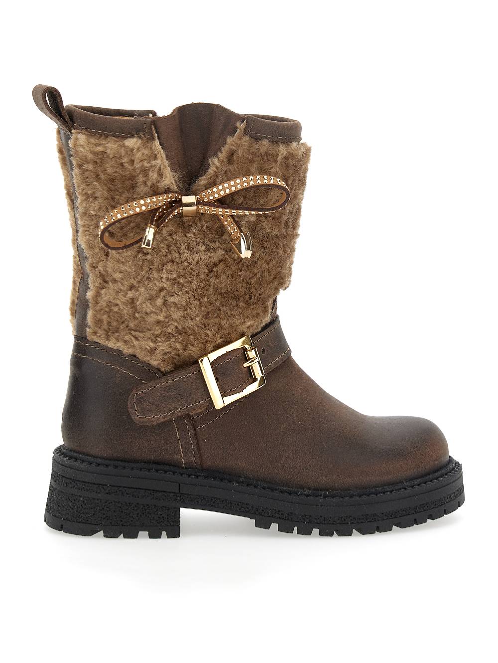 Monnalisa Stivali nabuk e lana fiocchetto