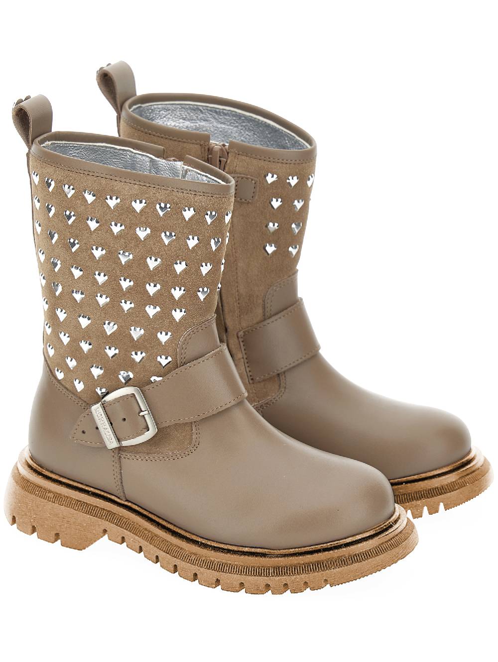 Monnalisa Stivali Pelle Con Borchiette