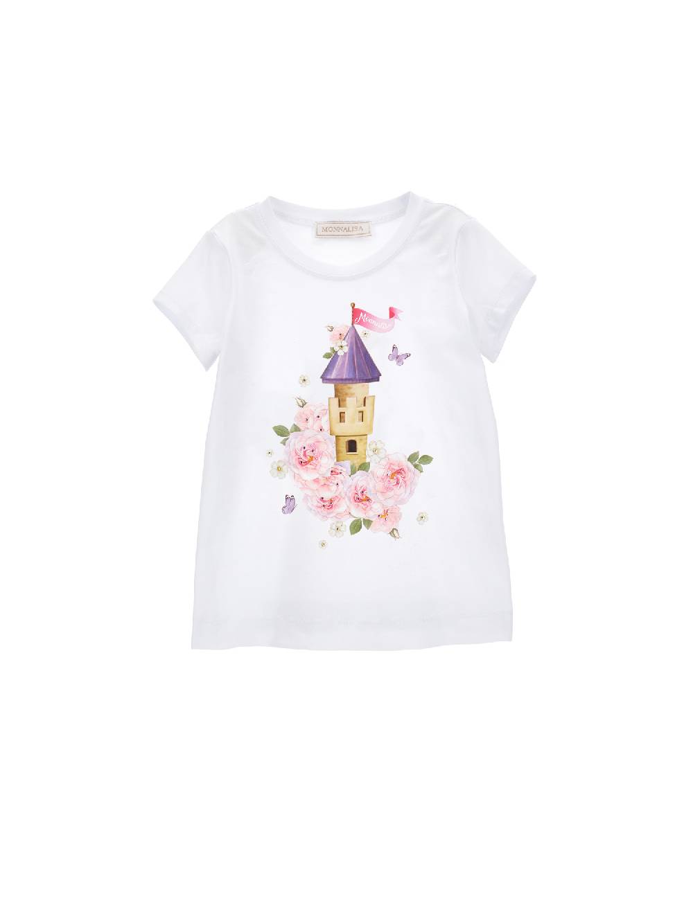 Monnalisa T-shirt castello con strass