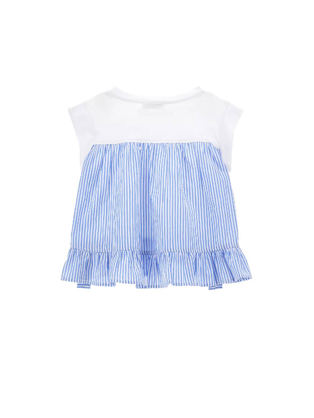 Monnalisa T-shirt Con Fiocchi E Strass