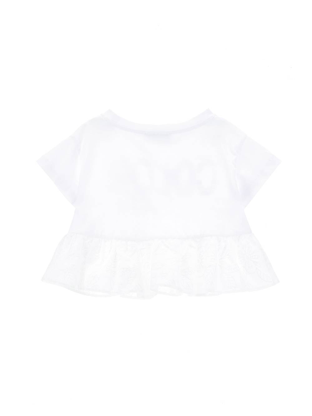Monnalisa T-shirt Con Gala Ricamata