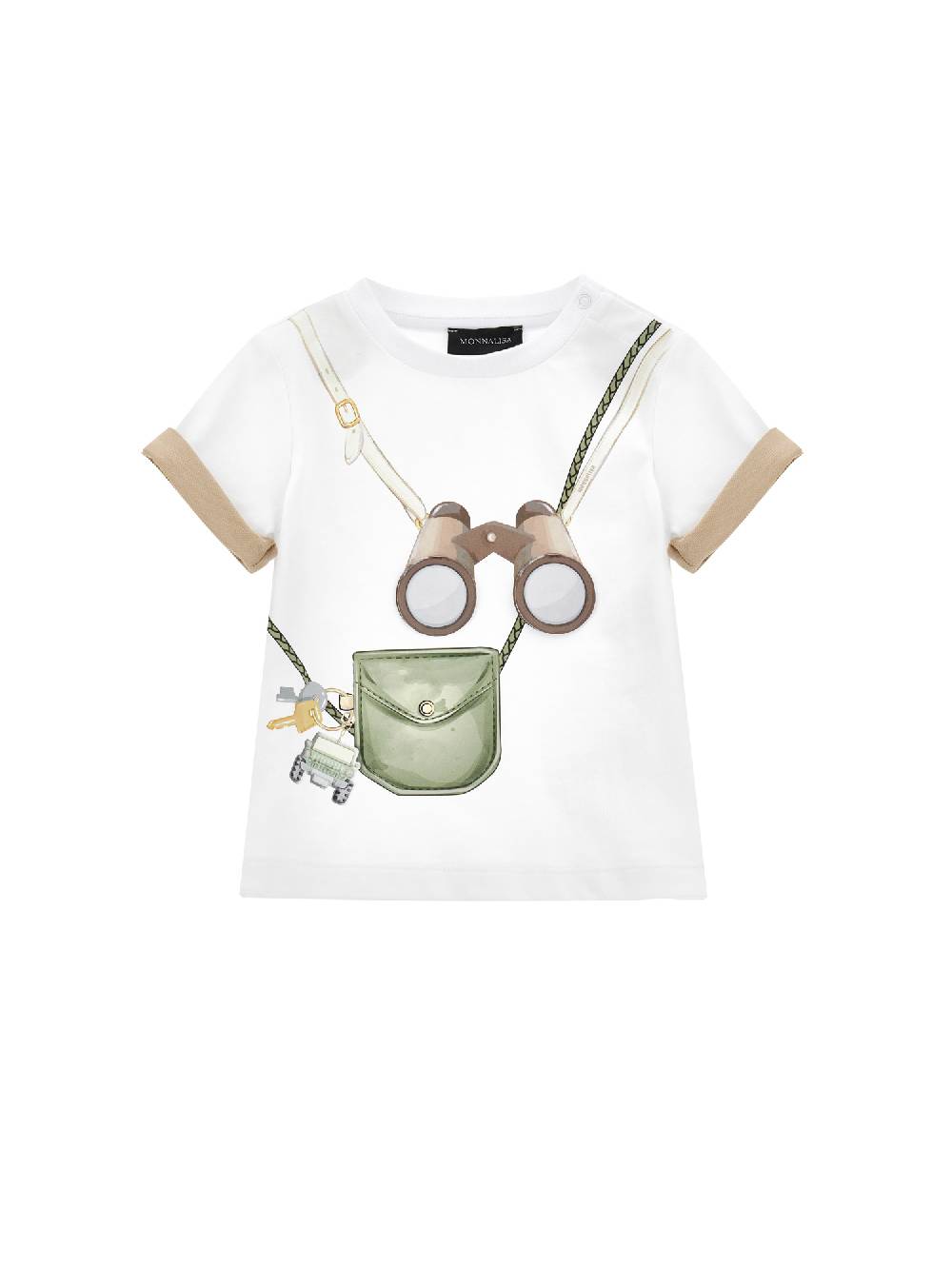 Monnalisa T-shirt con maniche a risvolto