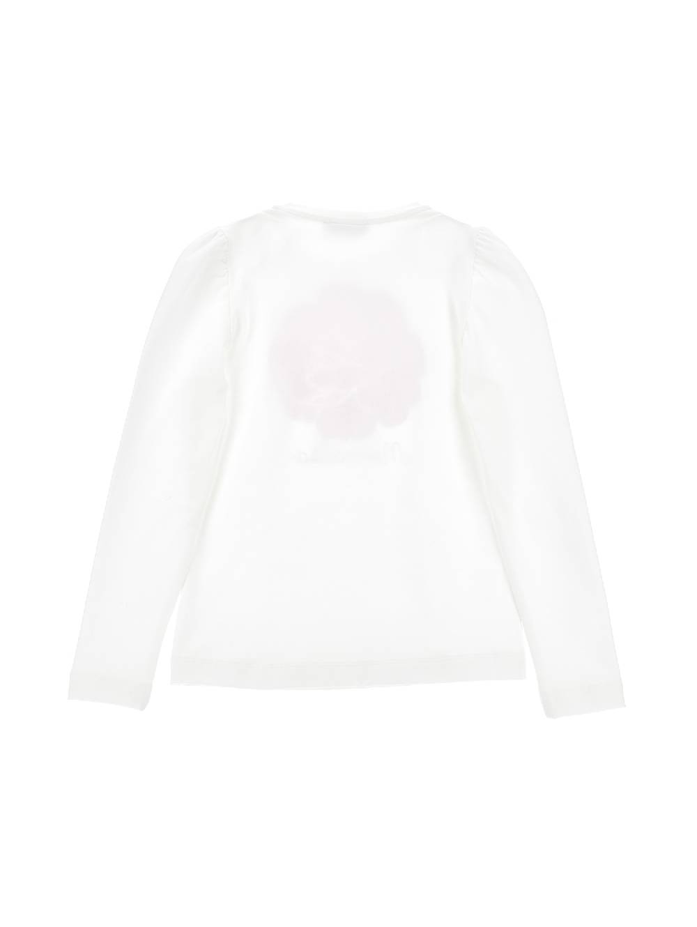 Monnalisa T-shirt Con Rosa Glitter Maniche Lunghe
