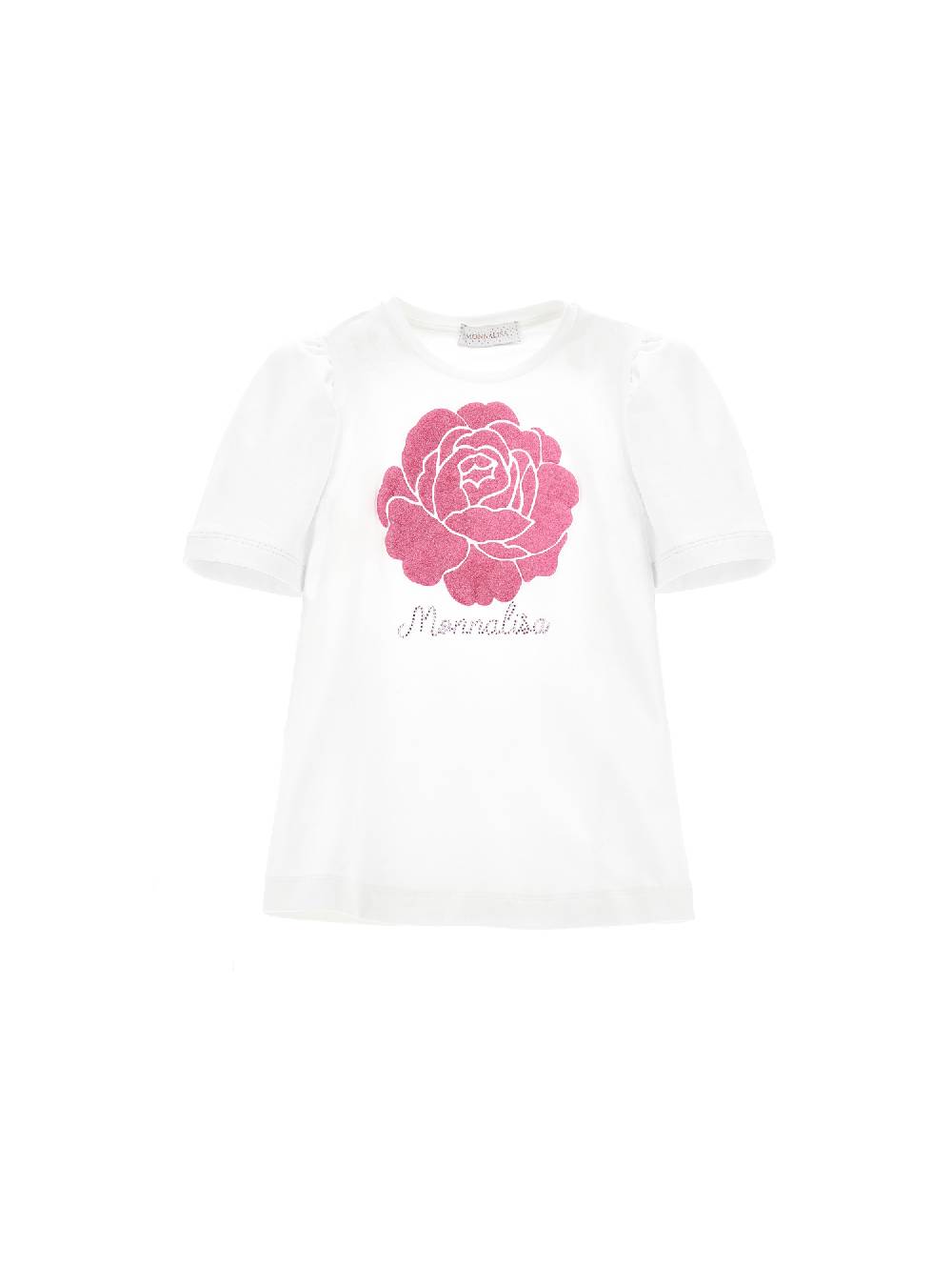 Monnalisa T-shirt con rosa glitter
