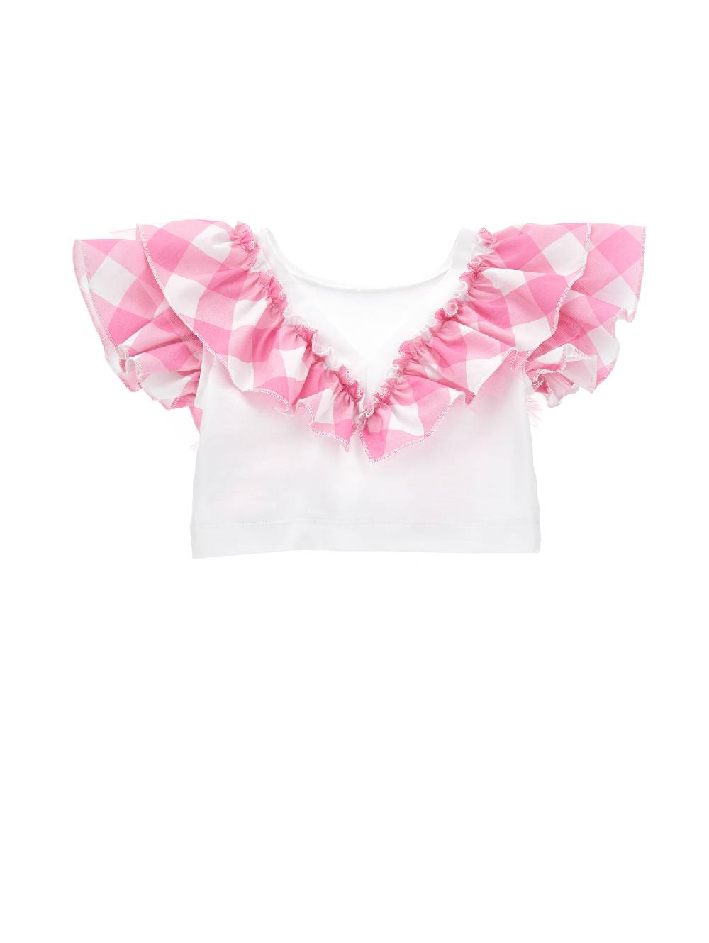 Monnalisa T-shirt Con Rouche Vichy