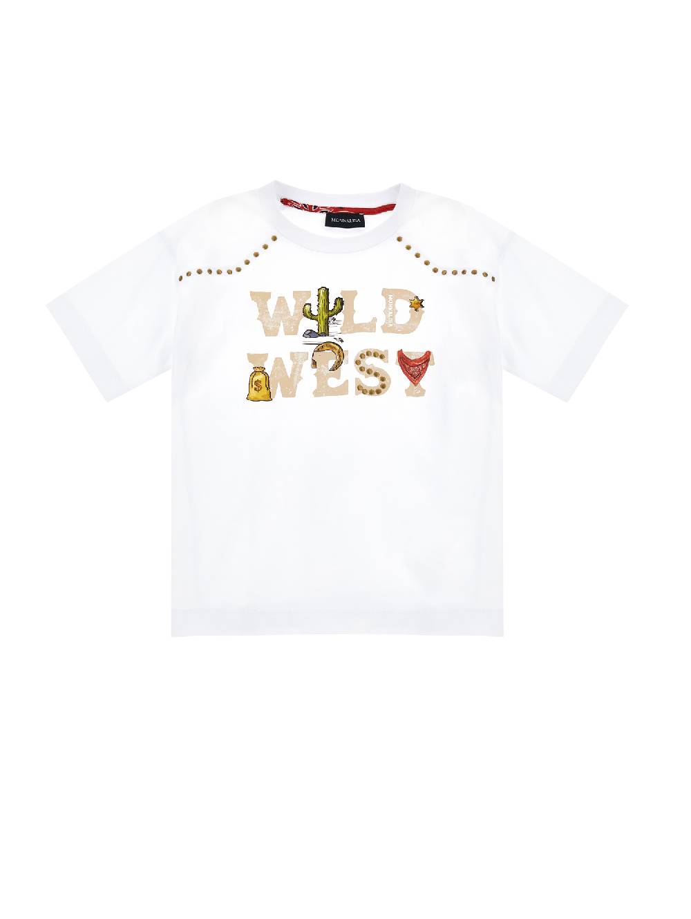 Monnalisa T-shirt cotone con borchiette