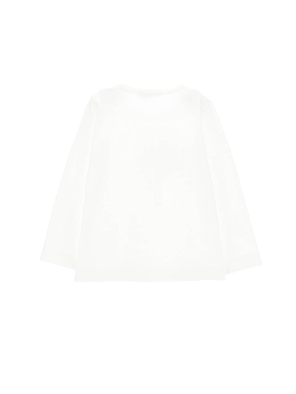 Monnalisa T-shirt Cotone Maniche Lunghe Orsetto