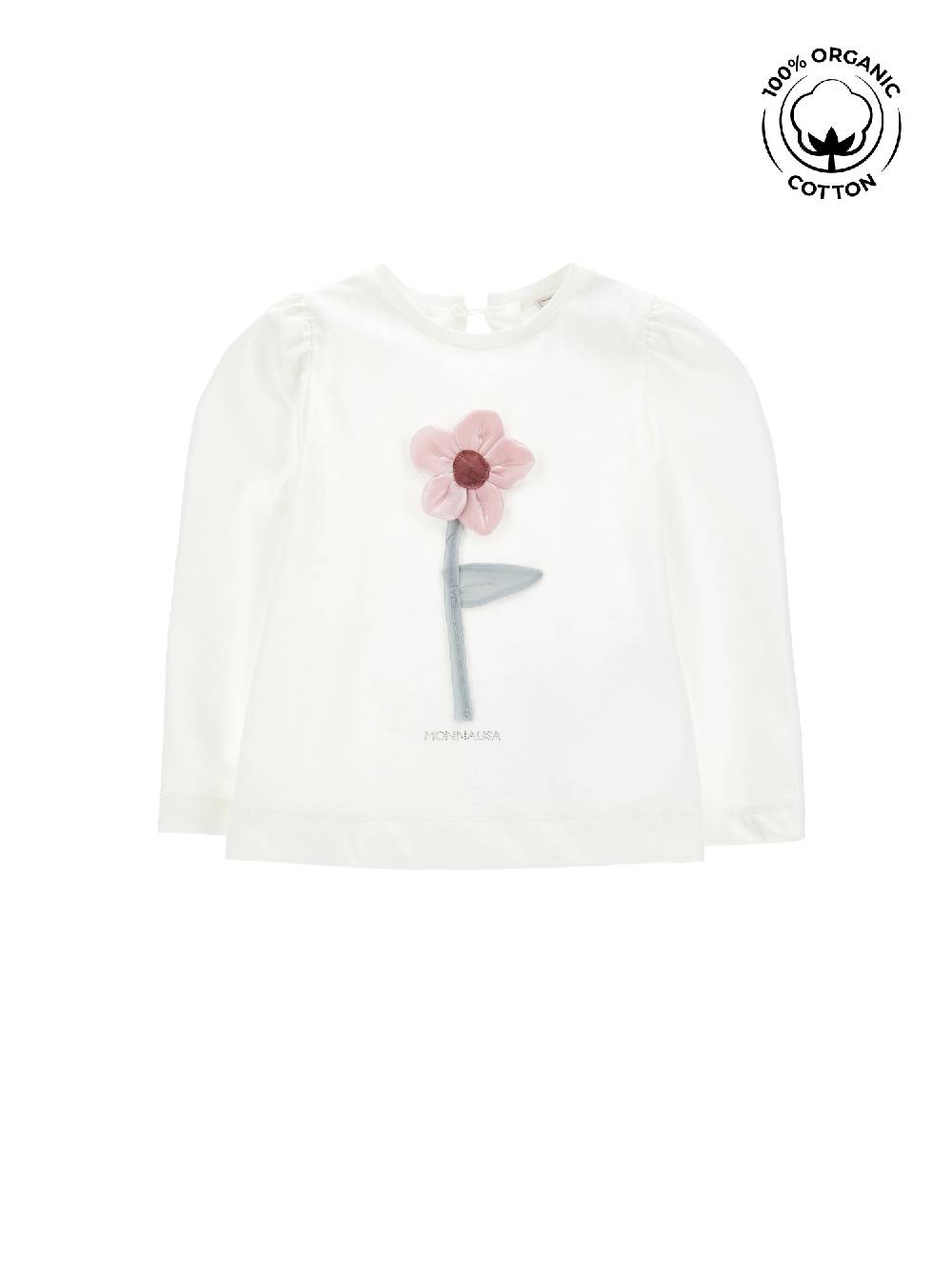 Monnalisa T-shirt cotone organico con fiore