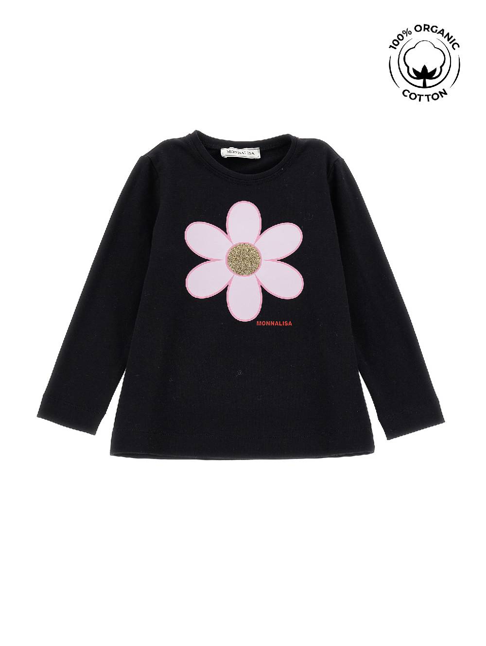 Monnalisa T shirt cotone organico con glitter