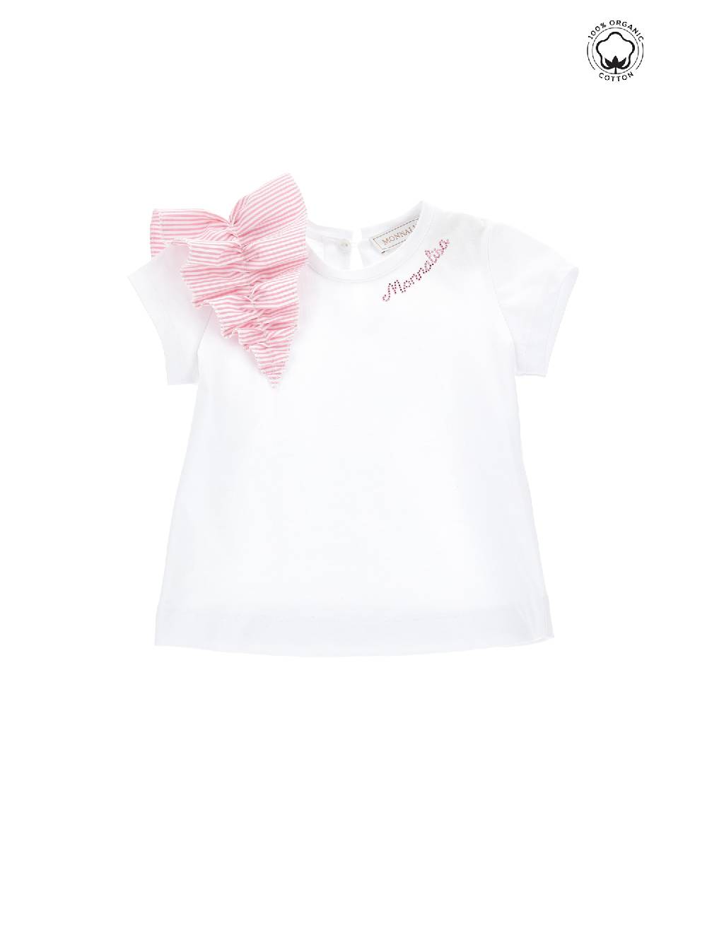 Monnalisa T-shirt cotone organico rouches