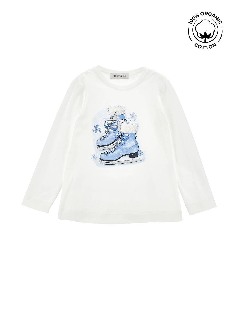 Monnalisa T-shirt cotone organico stampa pattini