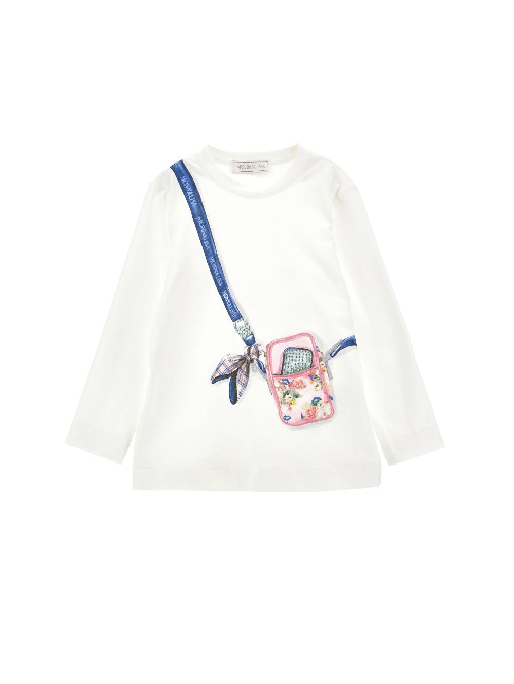 Monnalisa T-shirt cotone stampa portacellulare