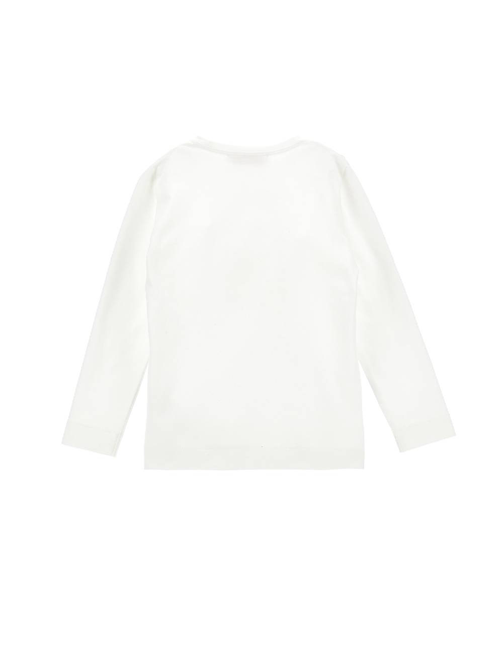 Monnalisa T-shirt Cotone Stampata Con Logo Strass