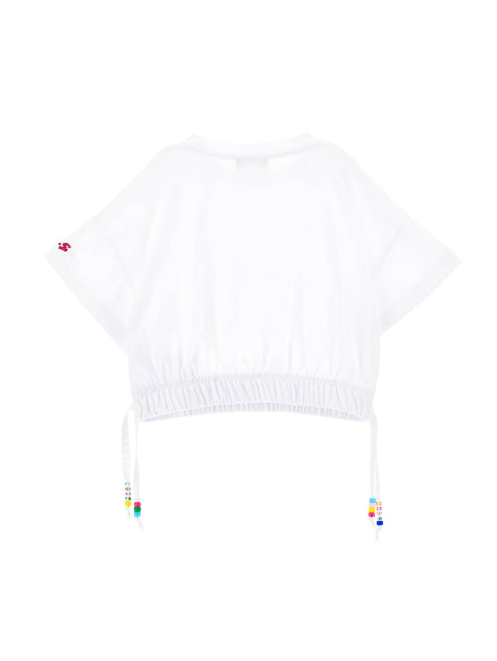Monnalisa T-shirt Cropped Con Perline